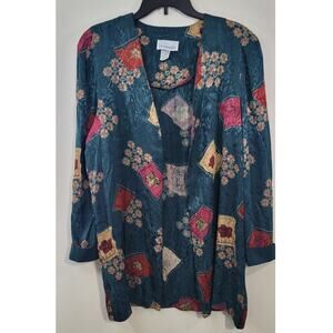 Periwinkle Duster Womens Size 14 Vintage Boho Cottagecore Funky Western Duster